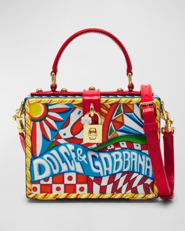 Dolce&Gabbana Logo Printed Leather Box Top-Handle Bag