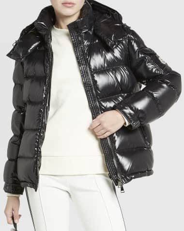 Moncler Maire Shiny Puffer Jacket with Removable Hood