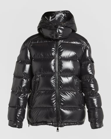 Moncler Maire Shiny Puffer Jacket with Removable Hood