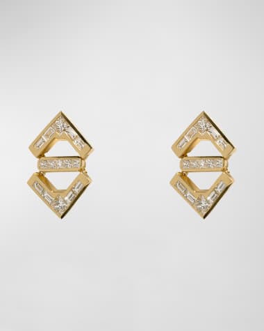 AZLEE 18k Yellow Gold Glow Diamond Earrings