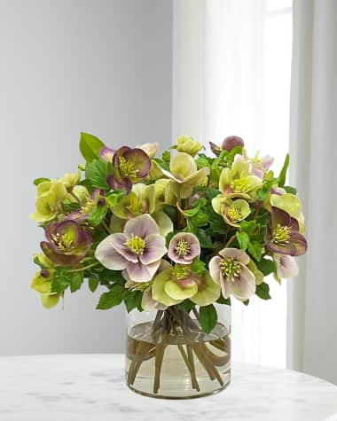Winward Home Hellebores in Cylinder Vase
