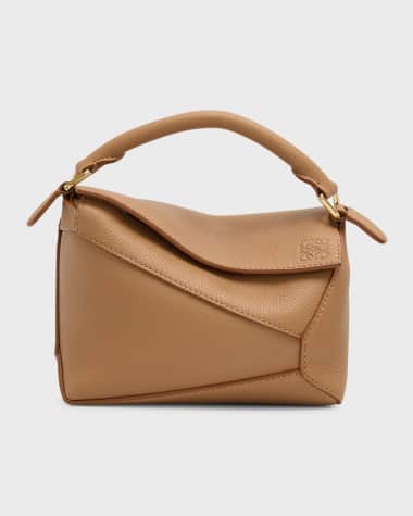 Loewe Puzzle Edge Mini Top-Handle Bag in Grained Leather