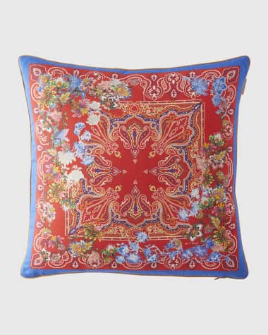 Etro La Ponche Pillow with Cording, 18" Square