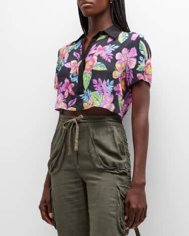 Le Superbe Palm Beach Cropped Polo Top