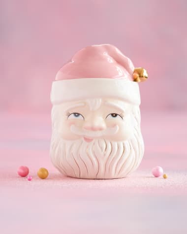 Glitterville Papa Noel Pink Cookie Jar