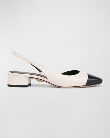 Veronica Beard Cecile Leather Slingback Ballerina Flats