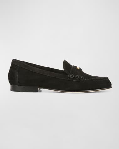 Veronica Beard Suede Coin Penny Loafers