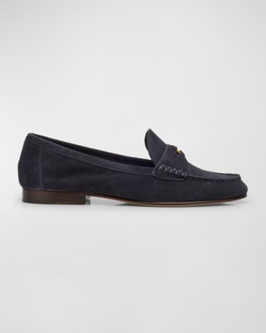 Veronica Beard Suede Coin Penny Loafers
