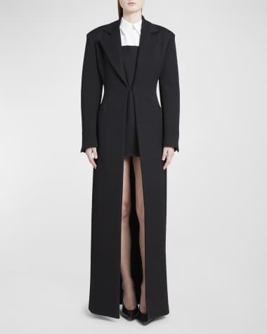 Valentino Garavani Botticella Campionari Bonded Techno Wool Top Coat