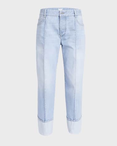 Bottega Veneta Boyfriend Denim Cuffed Pants