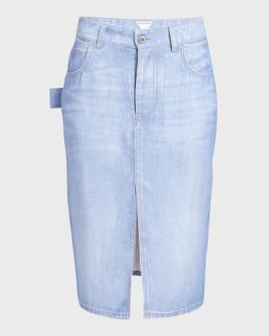 Bottega Veneta Pencil Denim Skirt