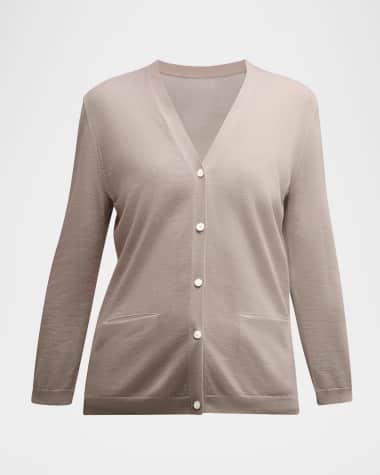 Neiman Marcus Cashmere Collection Cashmere Superfine Button-Front Cardigan