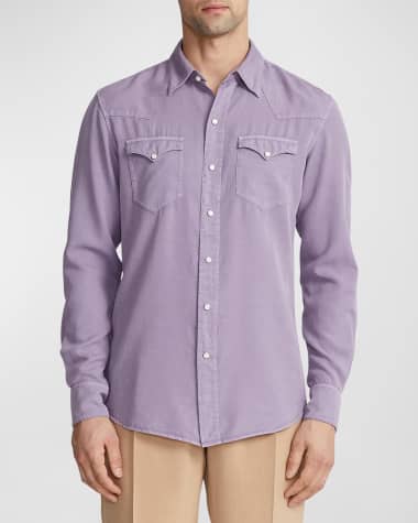 Ralph Lauren Purple Label Men's Aspen Western Garment-Dyed Shirt