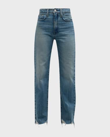 FRAME Le Jane Crop Raw-Hem Jeans