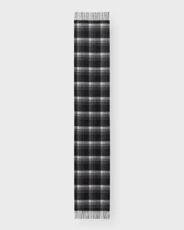 Neiman Marcus Men's Cashmere Plaid Windowpane Scarf