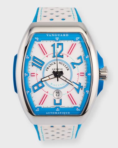 Franck Muller 45mm Vanguard Racing Automatic White and Blue Accent Watch