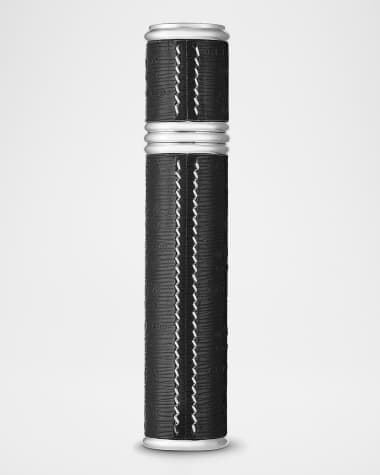 Empty 0.33 oz. Leather Atomizer, Silver/Black