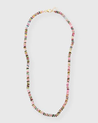 Andrea Fohrman 14K Yellow Gold Tourmaline Tire Beaded Necklace