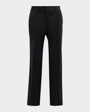 Canali Men's Black FF Trousers