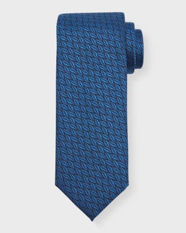 Canali Men's Woven Leaves Silk Tie
