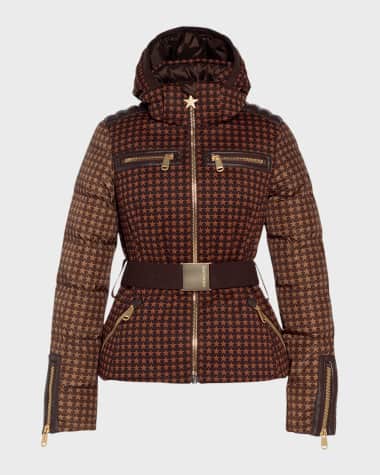 Goldbergh Galaxy Star Print Belted Ski Jacket