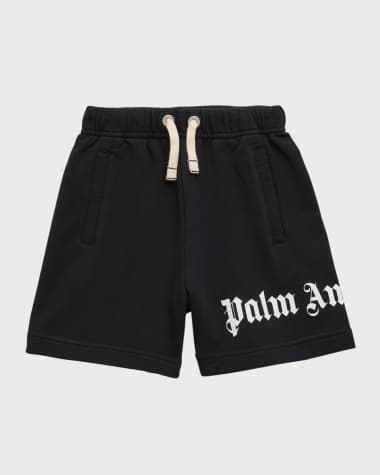 Palm Angels CLASSIC OVERLOGO SWEAT SHORT BLACK WHITE