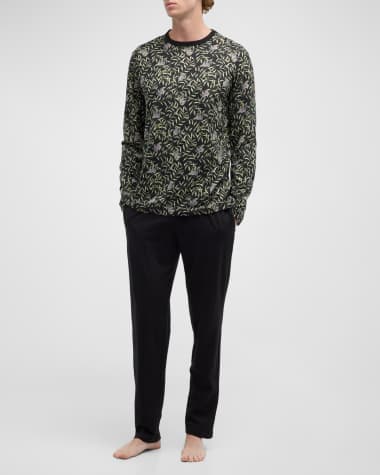 HOM Men's Koala-Print Long Pajama Set