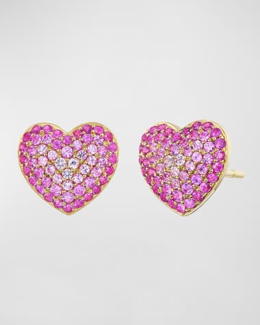 Emily P. Wheeler Lucy Stud Earrings in 18K Yellow Gold and Pink Sapphires