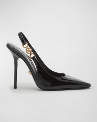 Versace Medusa Patent Slingback Pumps