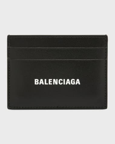 Balenciaga Men's Logo Leather Card Case
