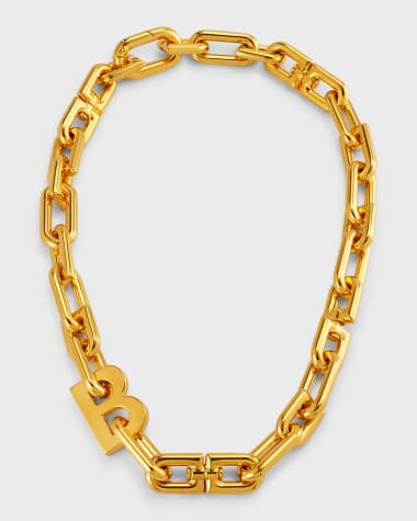 Balenciaga B Chain Thin Necklace