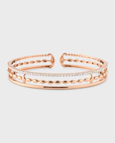 Etho Maria 18K Pink Gold 3 Row Bracelet with Diamonds