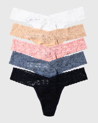Hanky Panky Five-Pack Low-Rise Cotton Thongs