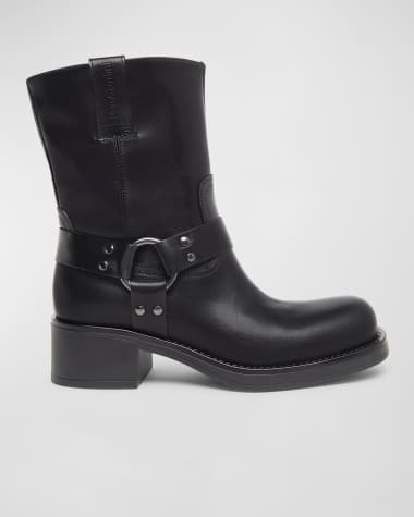 NeroGiardini Leather Harness Biker Booties