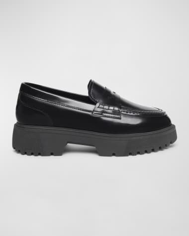 NeroGiardini Leather Chunky Penny Loafers