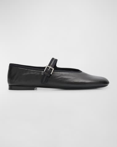 THE ROW Boheme Leather Mary Jane Ballerina Flats
