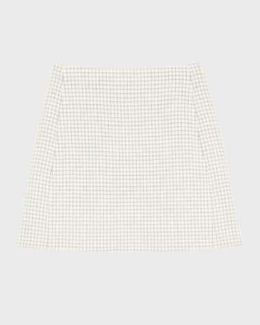 Theory Checked High-Waist Mini Skirt