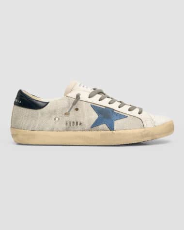 Men's Luxury Shoes - Golden Goose Sky Star Sneakers white and navy blue
