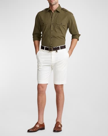 Ralph Lauren Purple Label Men's Eaton Slim Shorts Men's Leather Fisherman Sandals