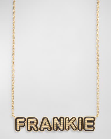 BaubleBar 18K Gold-Plated Enamel Custom Nameplate Necklace
