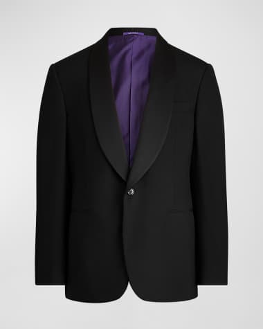 Ralph Lauren Purple Label Men's Gregory Barathea Wool Shawl Tuxedo