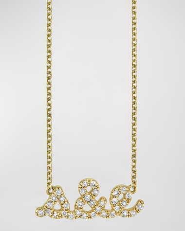Sydney Evan 14K Small 2-8 Letter Personalized Diamond Script Necklace