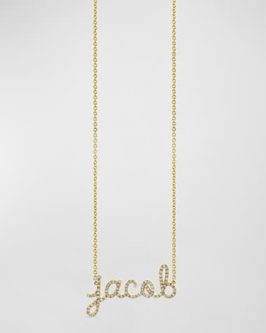Sydney Evan 14K Small 2-8 Letter Personalized Diamond Script Necklace