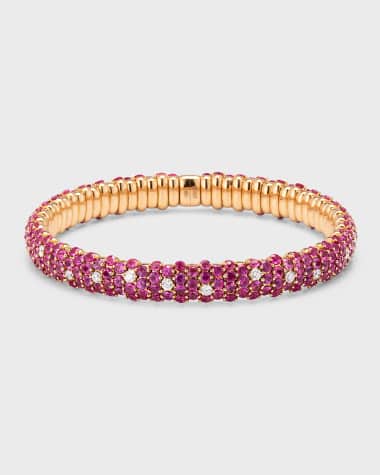 ZYDO 18k Rose Gold Pink Sapphire and Diamond Bracelet