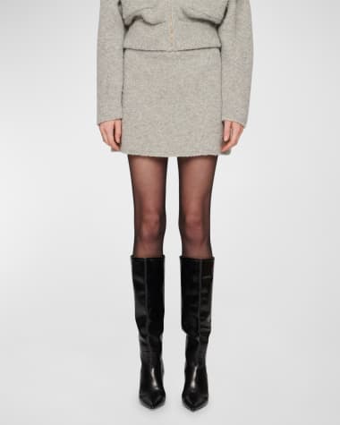CLEA Chloe Boucle Wool Mini Skirt
