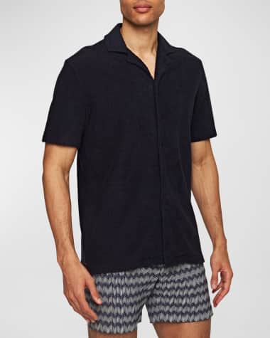 Orlebar Brown Men's Howell Terry Toweling Camp Shirt