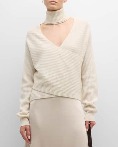 Naadam Cashmere Cutout Reversible Turtleneck Sweater