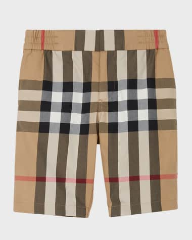 Burberry Kids logo-print cotton shorts - Blue