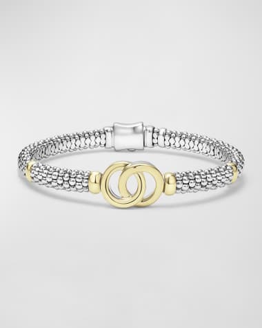 LAGOS Sterling Silver and 18K Signature Caviar Bracelet, 6mm