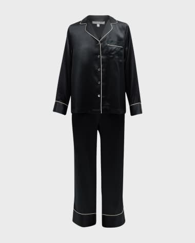 Neiman Marcus Long Silk Charmeuse Pajama Set